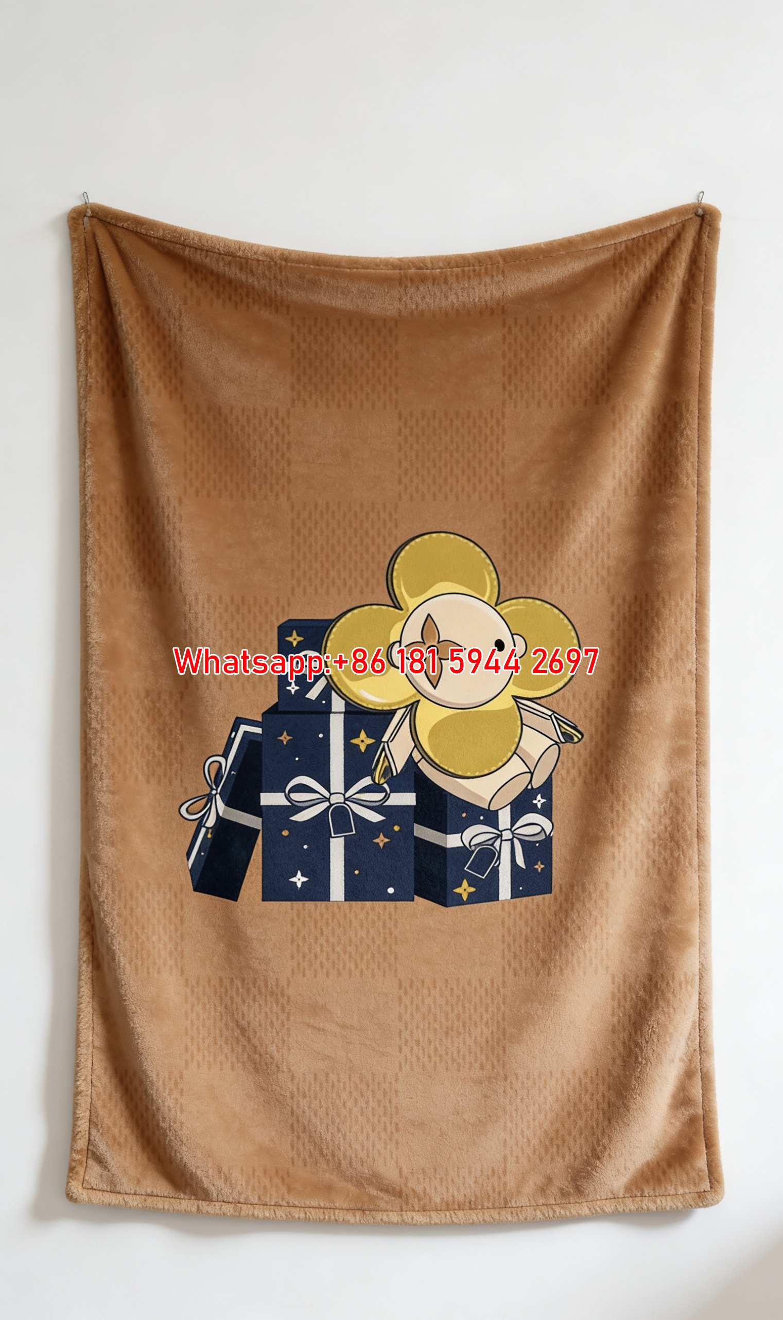 Cute Yellow Flower LV Flannel Throw Blanket 418